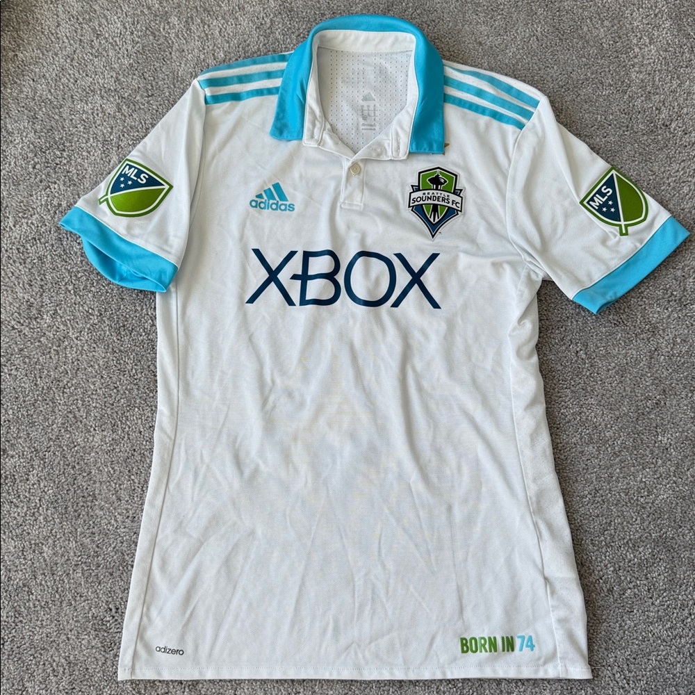 Seattle Sounders FC Jersey Mens Medium Blue Adidas Xbox Soccer